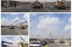 نصب دکل‌های دروازه‌ای دوربین‌های کنترل سرعت در آزادراه تبریز _ سهند