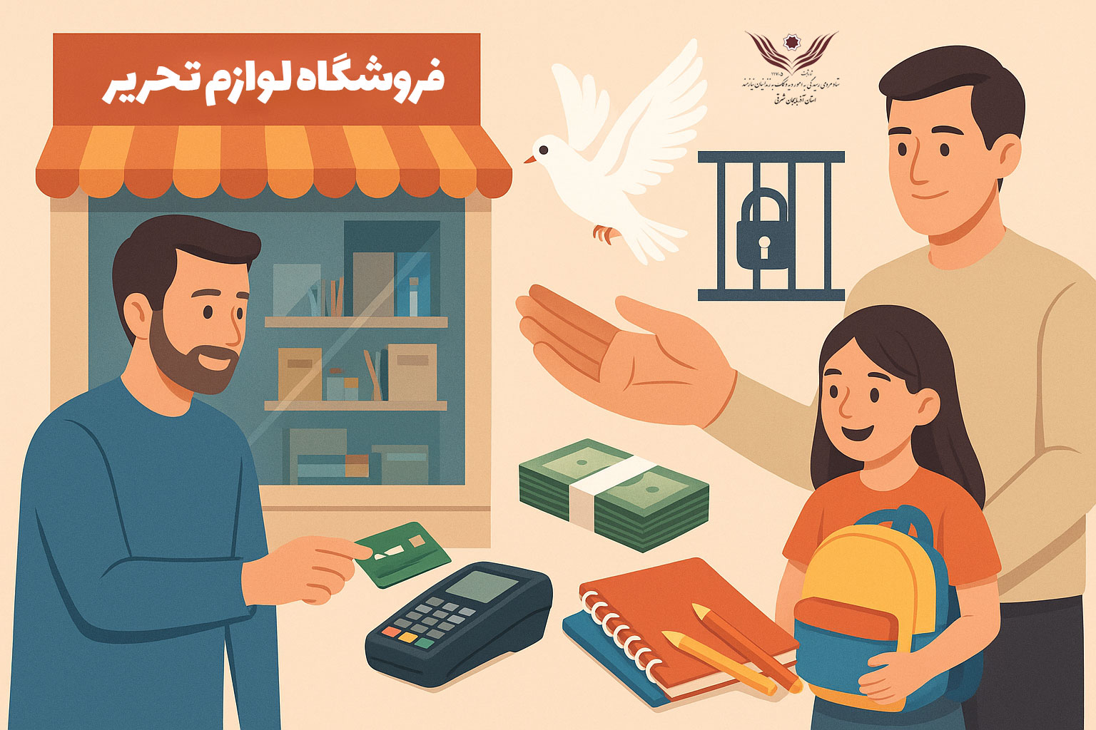 کمک ۱۵میلیاردریالی فروشگاه لوازم‌التحریر در تبریز به ستاد دیه